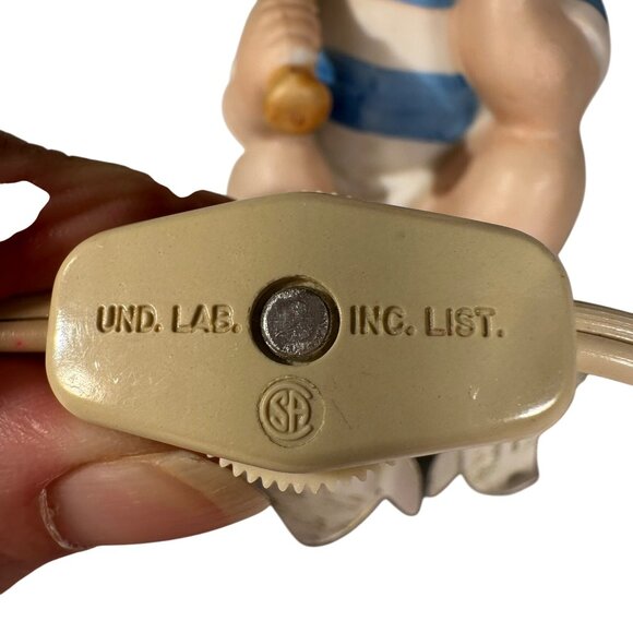 Aladdin Giftware, L.A. Calif. Vintage Ceramic Baseball Boy Night Light Lamp Rare - Picture 15 of 16